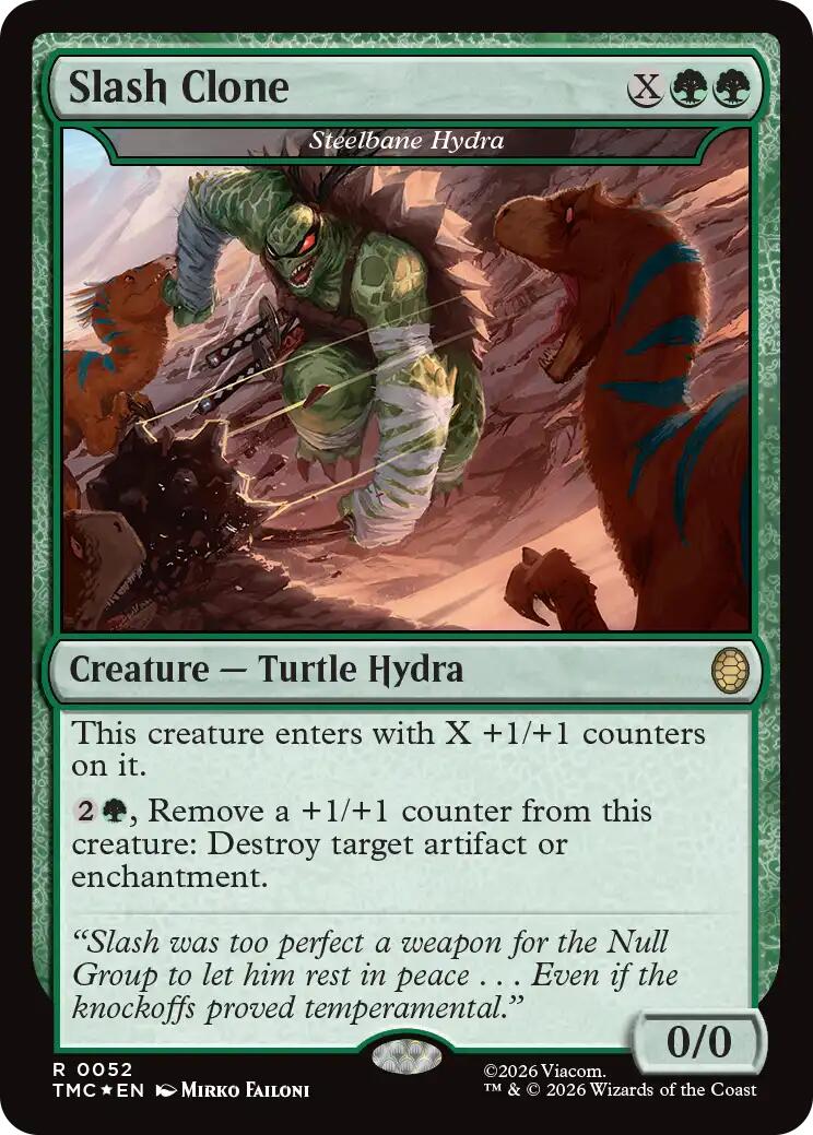 Slash Clone - Steelbane Hydra (Surge Foil) [Teenage Mutant Ninja Turtles Commander] | Boutique FDB TCG
