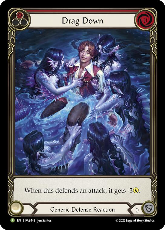 Drag Down (Red) [PEN331] (Promo)  Rainbow Foil | Boutique FDB TCG