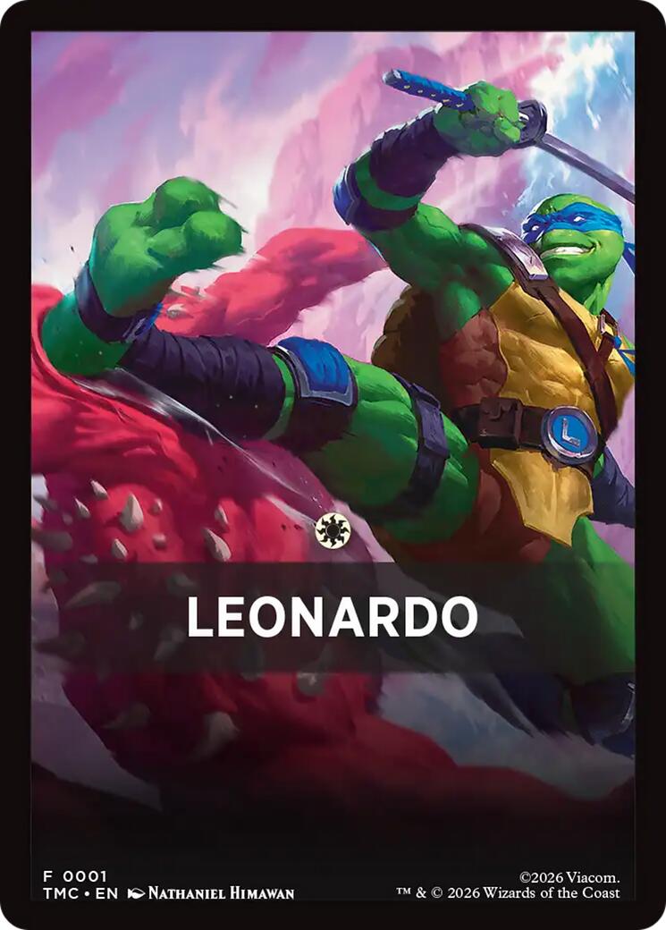 Leonardo Theme Card [Teenage Mutant Ninja Turtles Commander Tokens] | Boutique FDB TCG