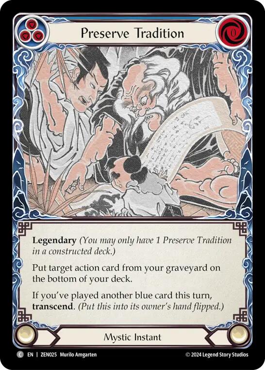 Preserve Tradition // Inner Chi [ZEN025] (Part the Mistveil Zen Blitz Deck) | Boutique FDB TCG