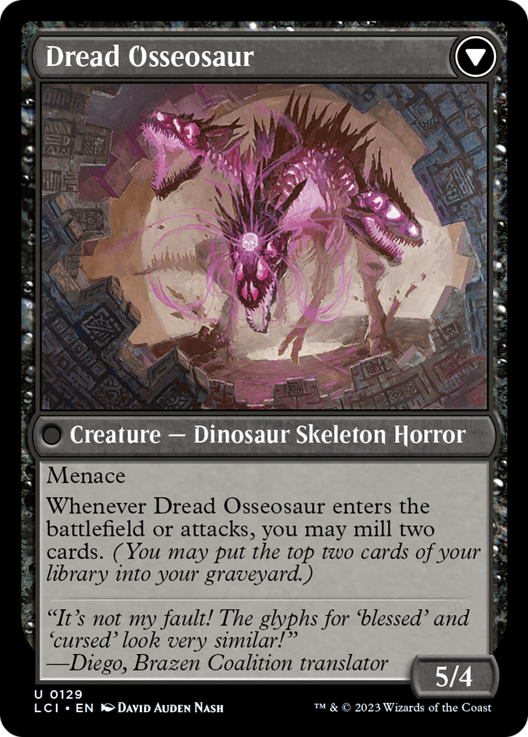 Visage of Dread // Dread Osseosaur [The Lost Caverns of Ixalan] | Boutique FDB TCG