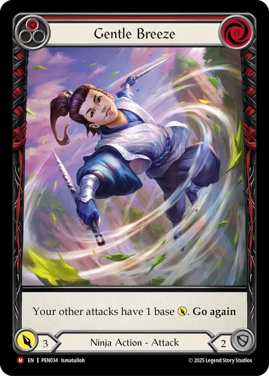 Gentle Breeze (Red) (Extended Art) [PEN034] (Compendium of Rathe)  Rainbow Foil | Boutique FDB TCG