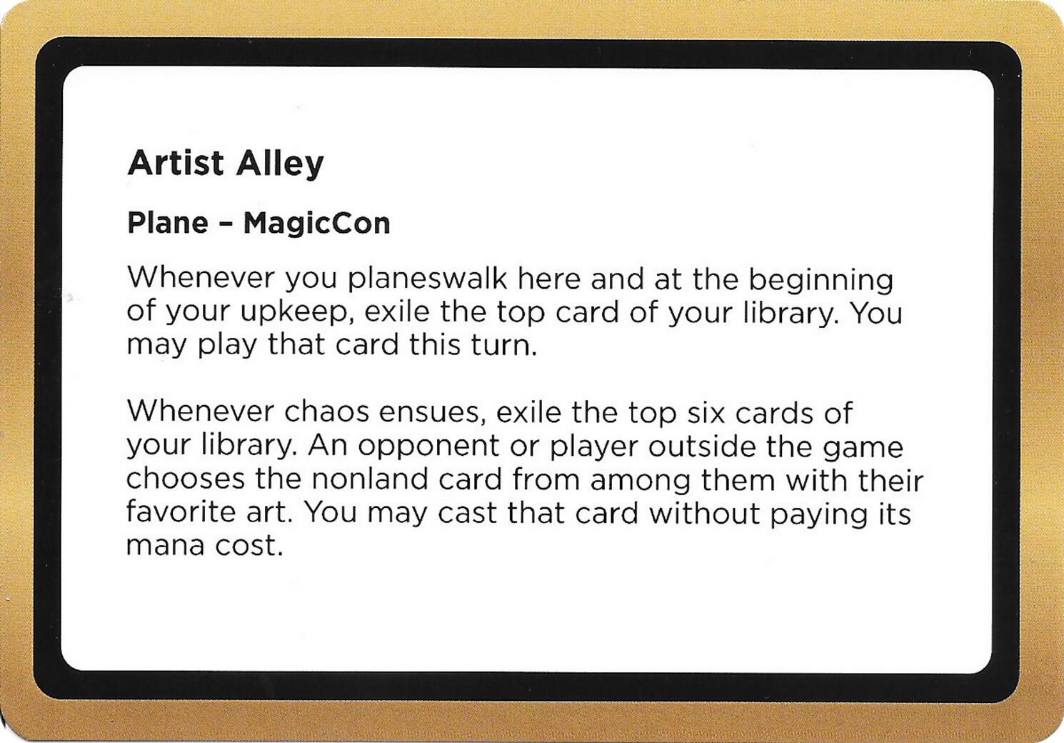 Artist Alley (Black Lotus Unknown Planechase) [Oversize Cards] | Boutique FDB TCG