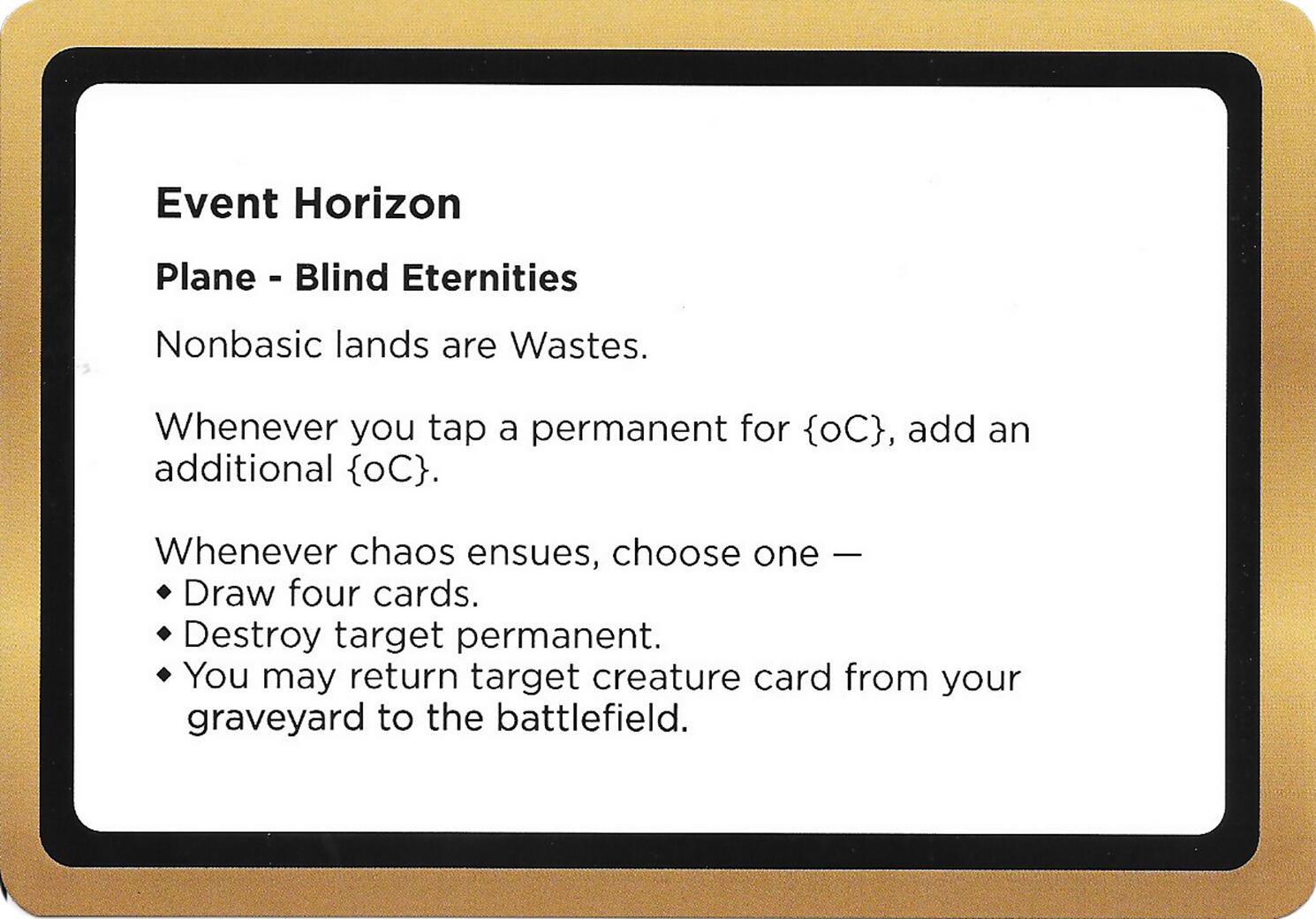 Event Horizon (Black Lotus Unknown Planechase) [Oversize Cards] | Boutique FDB TCG