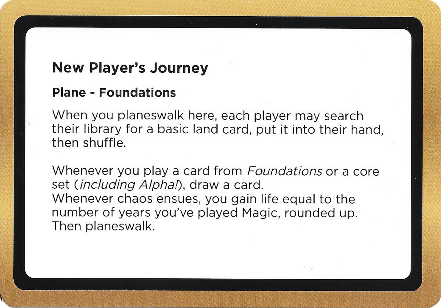 New Player's Journey (Black Lotus Unknown Planechase) [Oversize Cards] | Boutique FDB TCG