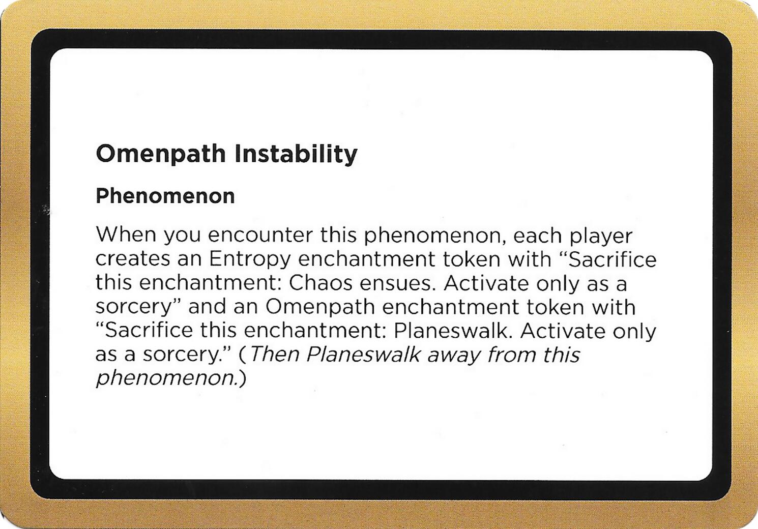 Omenpath Instability (Black Lotus Unknown Planechase) [Oversize Cards] | Boutique FDB TCG