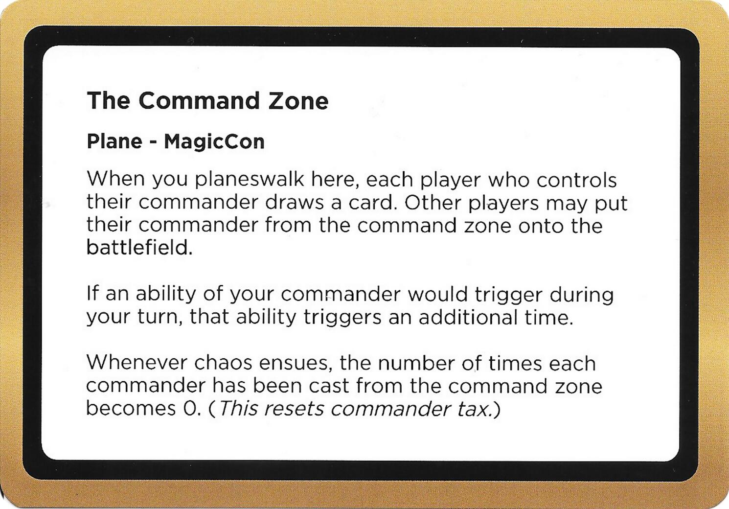 The Command Zone (Black Lotus Unknown Planechase) [Oversize Cards] | Boutique FDB TCG