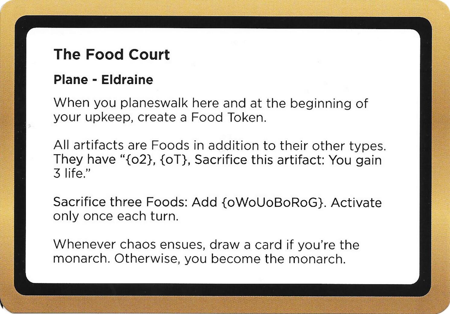 The Food Court (Black Lotus Unknown Planechase) [Oversize Cards] | Boutique FDB TCG