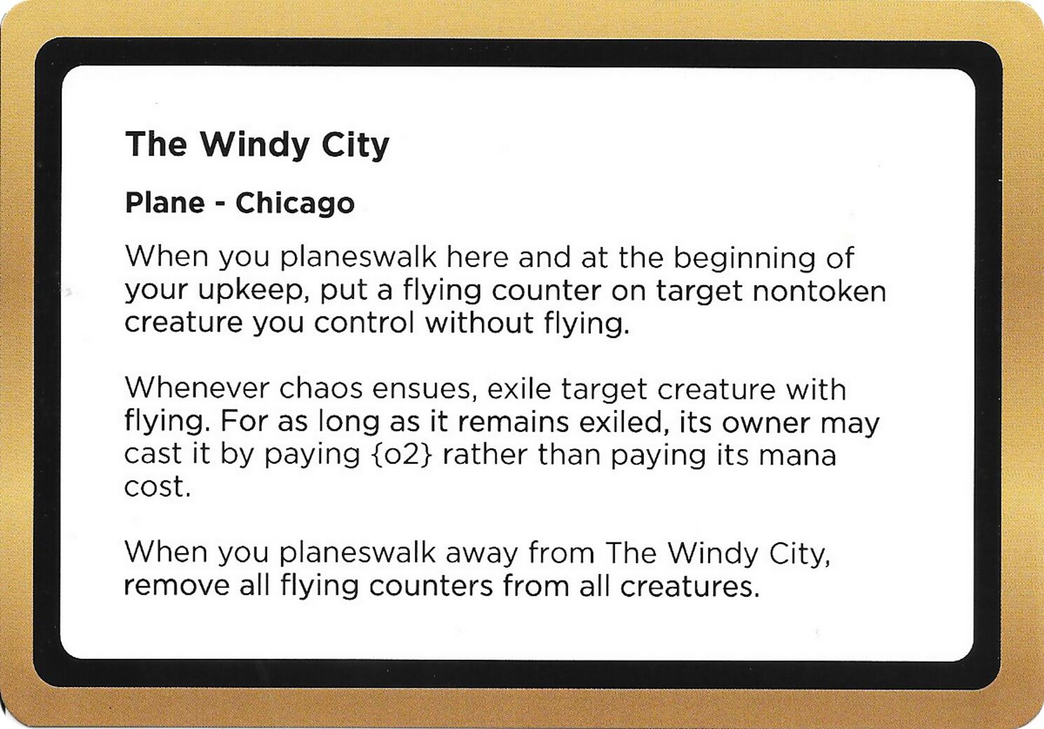 The Windy City (Black Lotus Unknown Planechase) [Oversize Cards] | Boutique FDB TCG