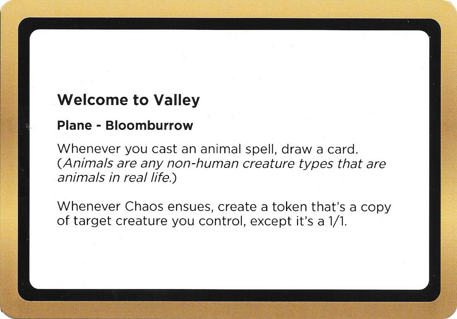 Welcome to Valley (Black Lotus Unknown Planechase) [Oversize Cards] | Boutique FDB TCG