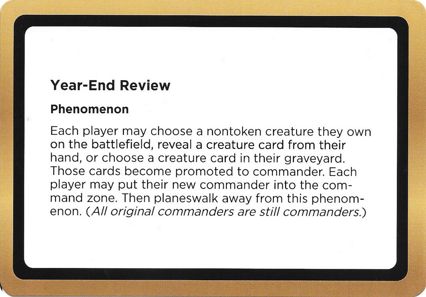 Year-End Review (Black Lotus Unknown Planechase) [Oversize Cards] | Boutique FDB TCG