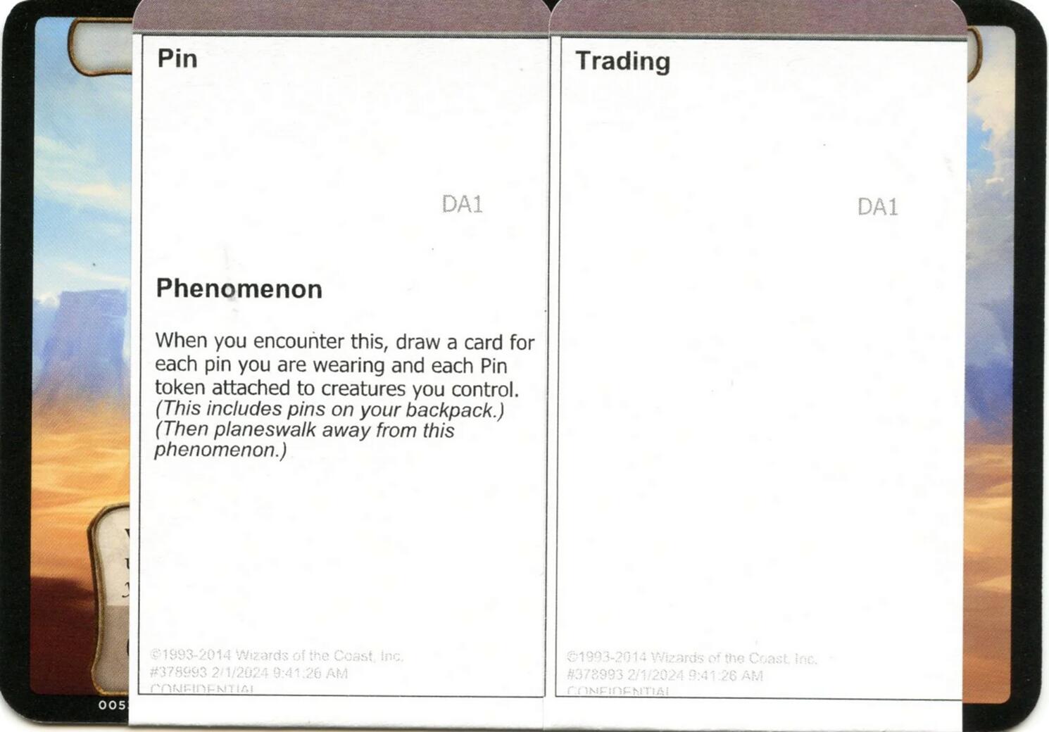 Pin Trading (Black Lotus Unknown Planechase) [Oversize Cards] | Boutique FDB TCG