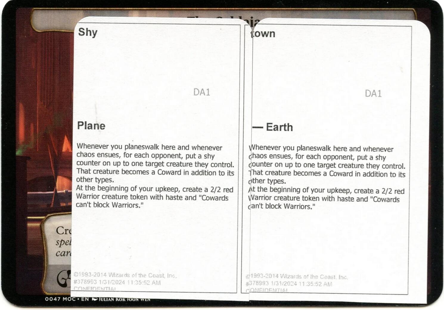 Shy Town (Black Lotus Unknown Planechase) [Oversize Cards] | Boutique FDB TCG