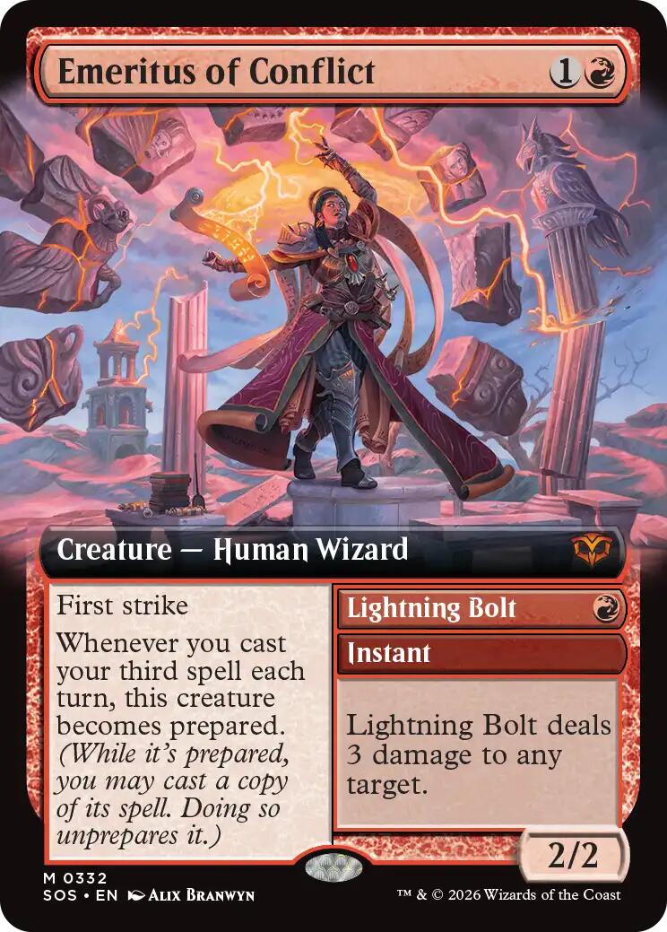 Emeritus of Conflict (Extended Art) [Secrets of Strixhaven] | Boutique FDB TCG