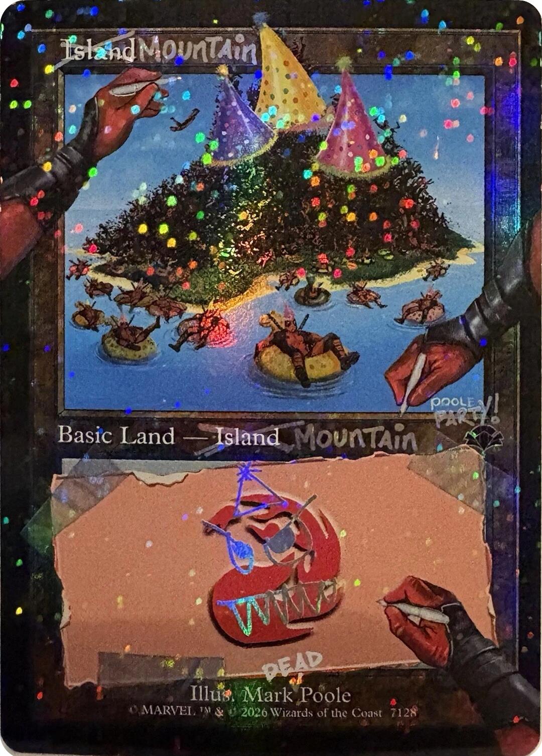 Mountain (7128) (Pool Party Foil) [Secret Lair Drop Series] | Boutique FDB TCG