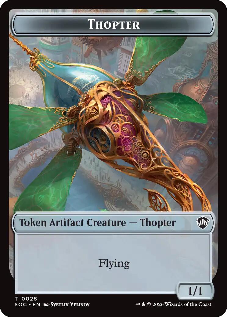 Thopter // Fractal (0004) Double-Sided Token [Secrets of Strixhaven Commander Tokens] | Boutique FDB TCG