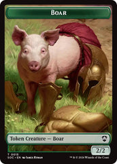 Boar // Fractal (0005) Double-Sided Token [Secrets of Strixhaven Commander Tokens] | Boutique FDB TCG