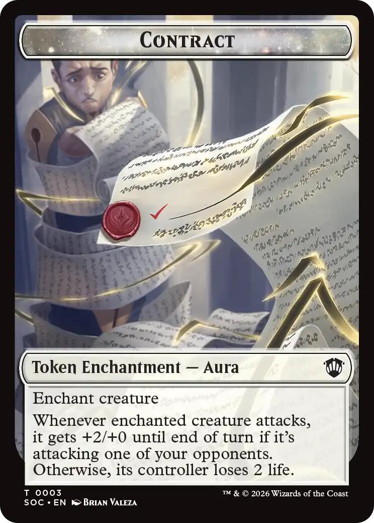 Contract // Pegasus Double-Sided Token [Secrets of Strixhaven Commander Tokens] | Boutique FDB TCG