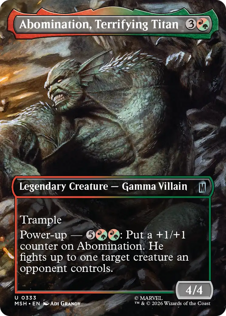 Abomination, Terrifying Titan (Borderless) [Marvel Super Heroes] | Boutique FDB TCG
