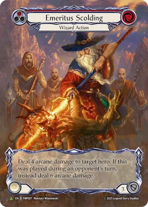 Emeritus Scolding (Red) (Marvel) [TNP007] (Promo)  Rainbow Foil | Boutique FDB TCG