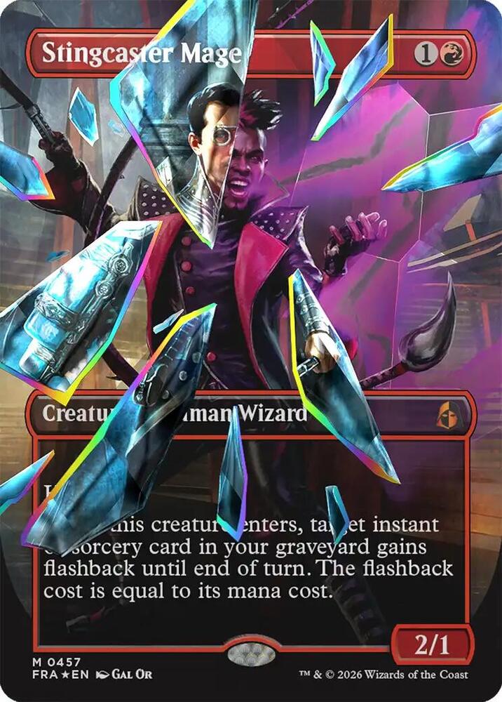 Stingcaster Mage (Borderless) (Facet Foil) (0457) [Reality Fracture] | Boutique FDB TCG