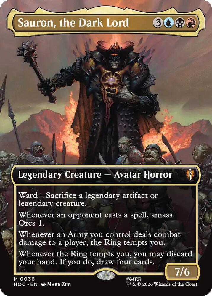 Sauron, the Dark Lord (Borderless) (36) [The Hobbit: Eternal-Legal] | Boutique FDB TCG