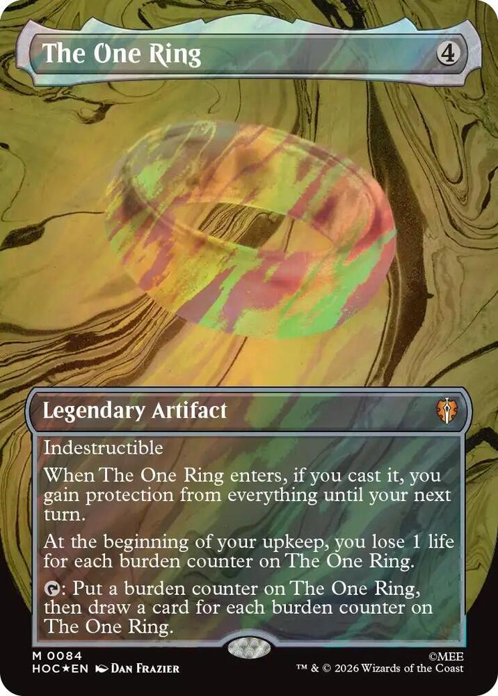 The One Ring (Borderless) (Surge Foil) (84) [The Hobbit: Eternal-Legal] | Boutique FDB TCG
