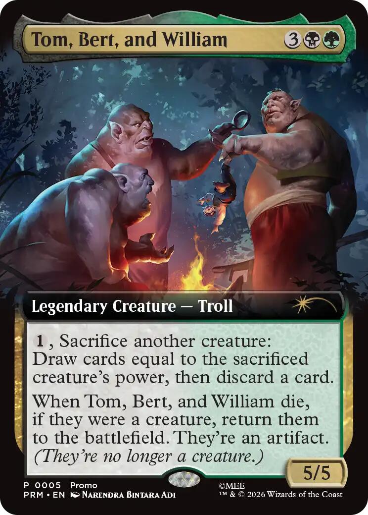 Tom, Bert, and William (Extended Art) [Media Promos] | Boutique FDB TCG