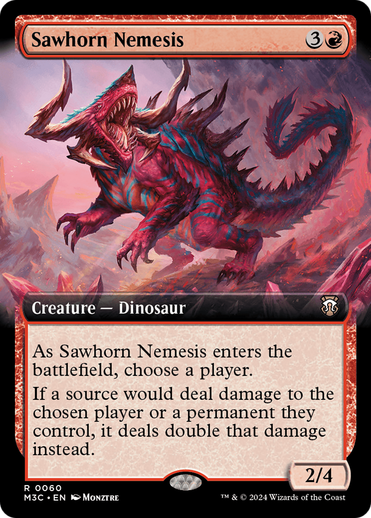 Sawhorn Nemesis (Extended Art) (Ripple Foil) [Modern Horizons 3 Commander] | Boutique FDB TCG