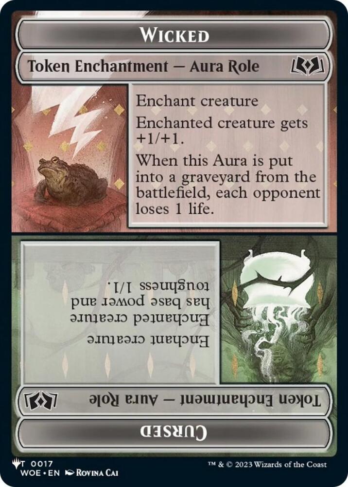 Wicked Role / Cursed Role (WOE) // Treasure (MH3) Double-sided Token (17 // 7) [The List] | Boutique FDB TCG