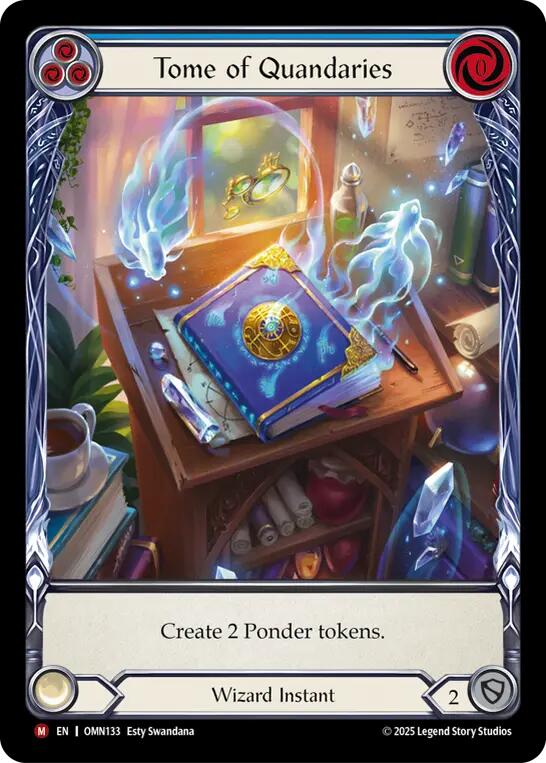 Tome of Quandaries (Blue) (Extended Art) [OMN133] (Omens of the Third Age)  Cold Foil | Boutique FDB TCG