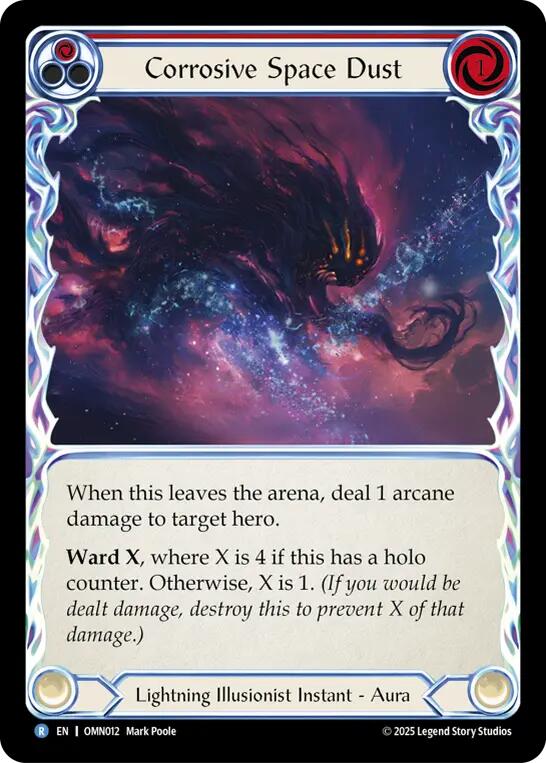 Corrosive Space Dust (Red) [OMN012] (Omens of the Third Age)  Rainbow Foil | Boutique FDB TCG