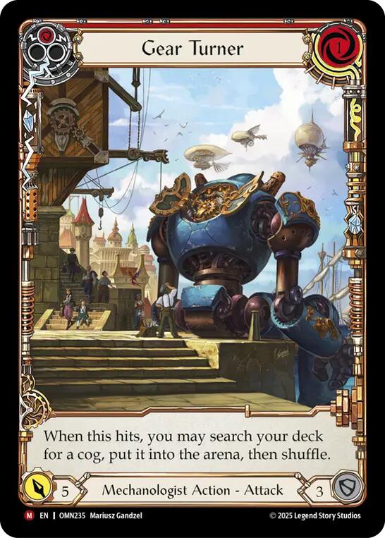 Gear Turner (Extended Art) [OMN235] (Omens of the Third Age)  Cold Foil | Boutique FDB TCG