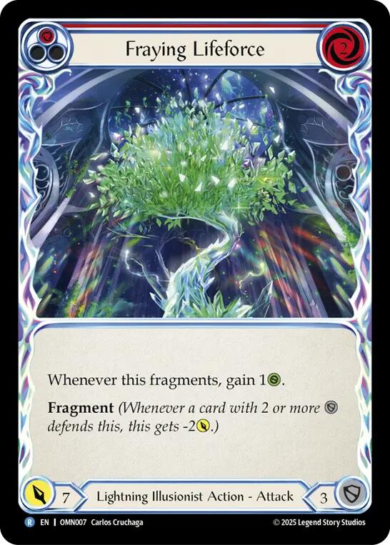 Fraying Lifeforce [OMN007] (Omens of the Third Age)  Rainbow Foil | Boutique FDB TCG