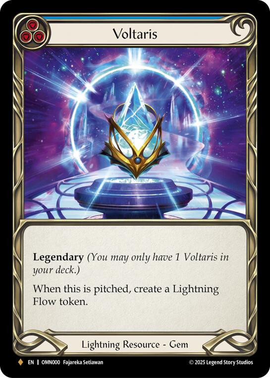 Voltaris (Blue) [OMN000] (Omens of the Third Age)  Rainbow Foil | Boutique FDB TCG