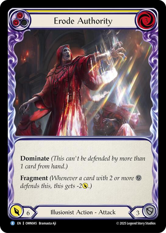 Erode Authority (Yellow) [OMN045] (Omens of the Third Age)  Rainbow Foil | Boutique FDB TCG