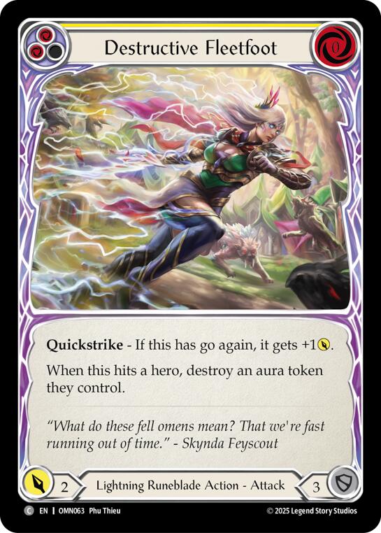 Destructive Fleetfoot (Yellow) [OMN063] (Omens of the Third Age)  Rainbow Foil | Boutique FDB TCG