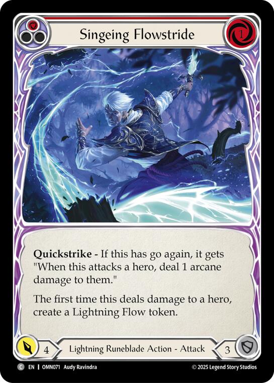 Singeing Flowstride (Red) [OMN071] (Omens of the Third Age) | Boutique FDB TCG