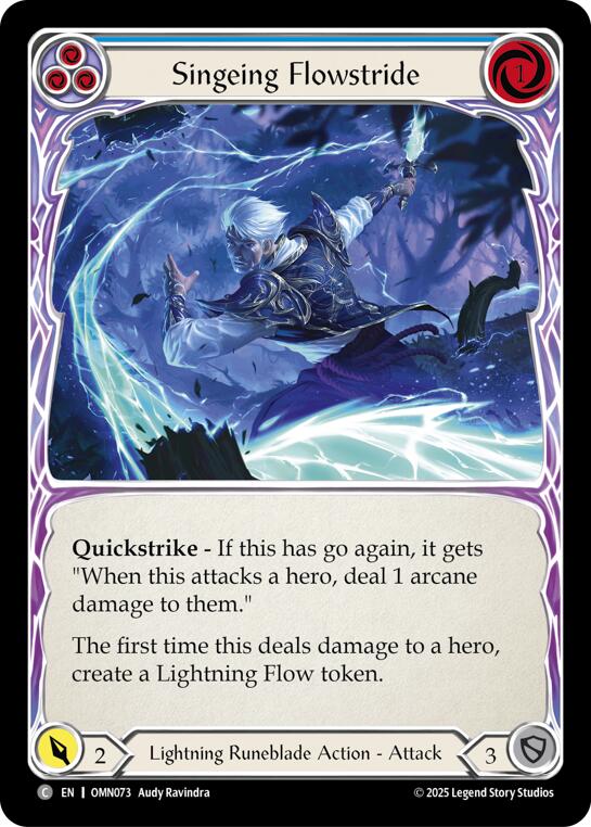 Singeing Flowstride (Blue) [OMN073] (Omens of the Third Age) | Boutique FDB TCG