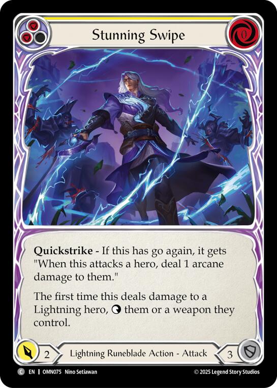 Stunning Swipe (Yellow) [OMN075] (Omens of the Third Age)  Rainbow Foil | Boutique FDB TCG