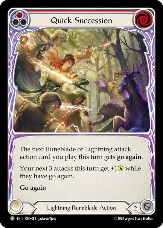 Quick Succession (Red) [OMN083] (Omens of the Third Age)  Rainbow Foil | Boutique FDB TCG