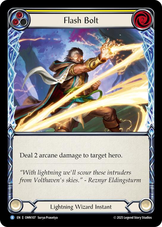 Flash Bolt (Yellow) [OMN107] (Omens of the Third Age)  Rainbow Foil | Boutique FDB TCG