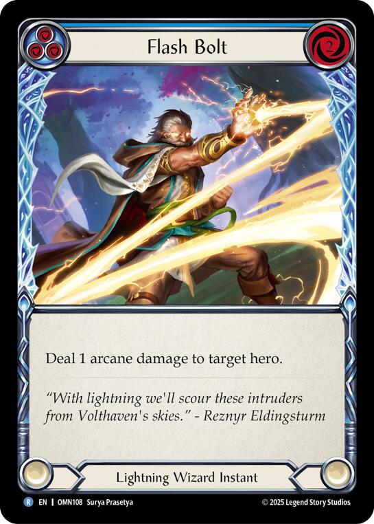 Flash Bolt (Blue) [OMN108] (Omens of the Third Age)  Rainbow Foil | Boutique FDB TCG