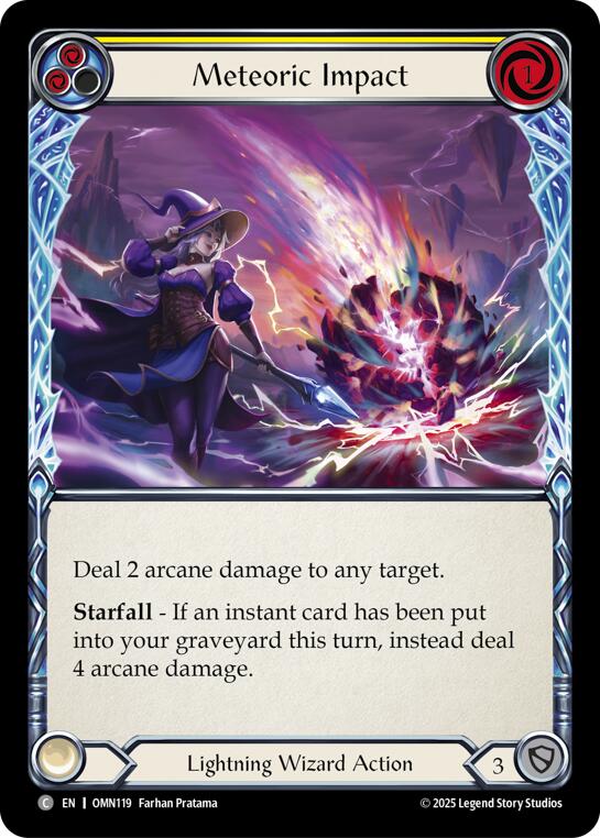 Meteoric Impact (Yellow) [OMN119] (Omens of the Third Age)  Rainbow Foil | Boutique FDB TCG