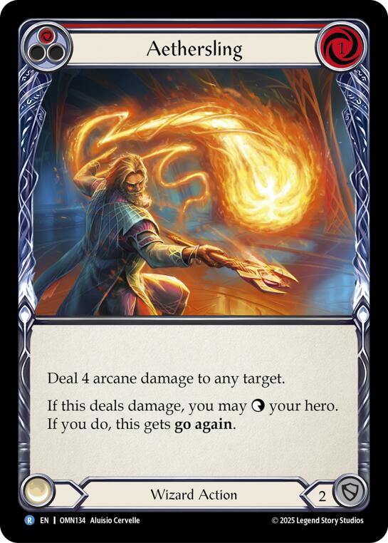 Aethersling (Red) [OMN134] (Omens of the Third Age)  Rainbow Foil | Boutique FDB TCG