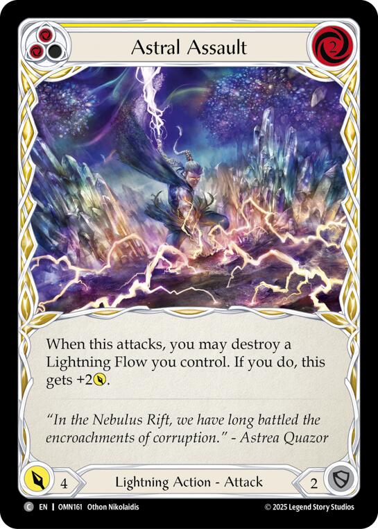 Astral Assault (Yellow) [OMN161] (Omens of the Third Age)  Rainbow Foil | Boutique FDB TCG