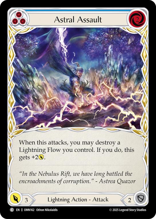 Astral Assault (Blue) [OMN162] (Omens of the Third Age)  Rainbow Foil | Boutique FDB TCG