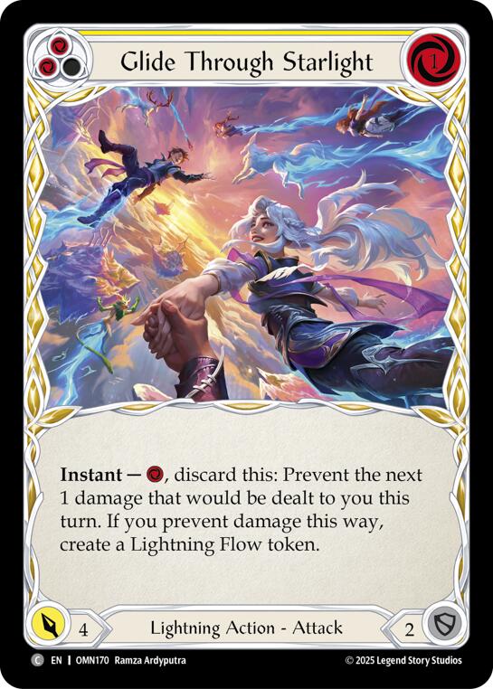 Glide Through Starlight (Yellow) [OMN170] (Omens of the Third Age)  Rainbow Foil | Boutique FDB TCG