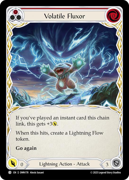 Volatile Fluxor (Red) [OMN178] (Omens of the Third Age)  Rainbow Foil | Boutique FDB TCG