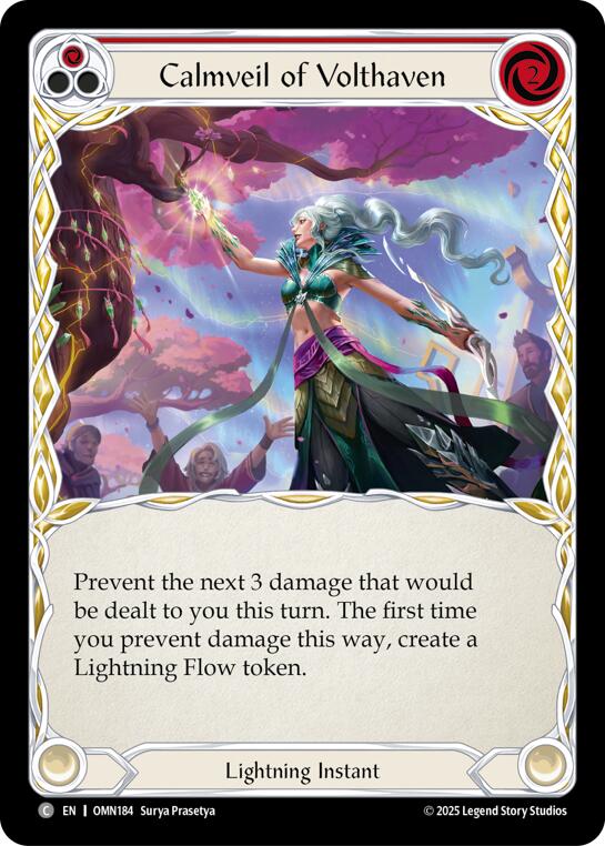 Calmveil Of Volthaven (Red) [OMN184] (Omens of the Third Age)  Rainbow Foil | Boutique FDB TCG